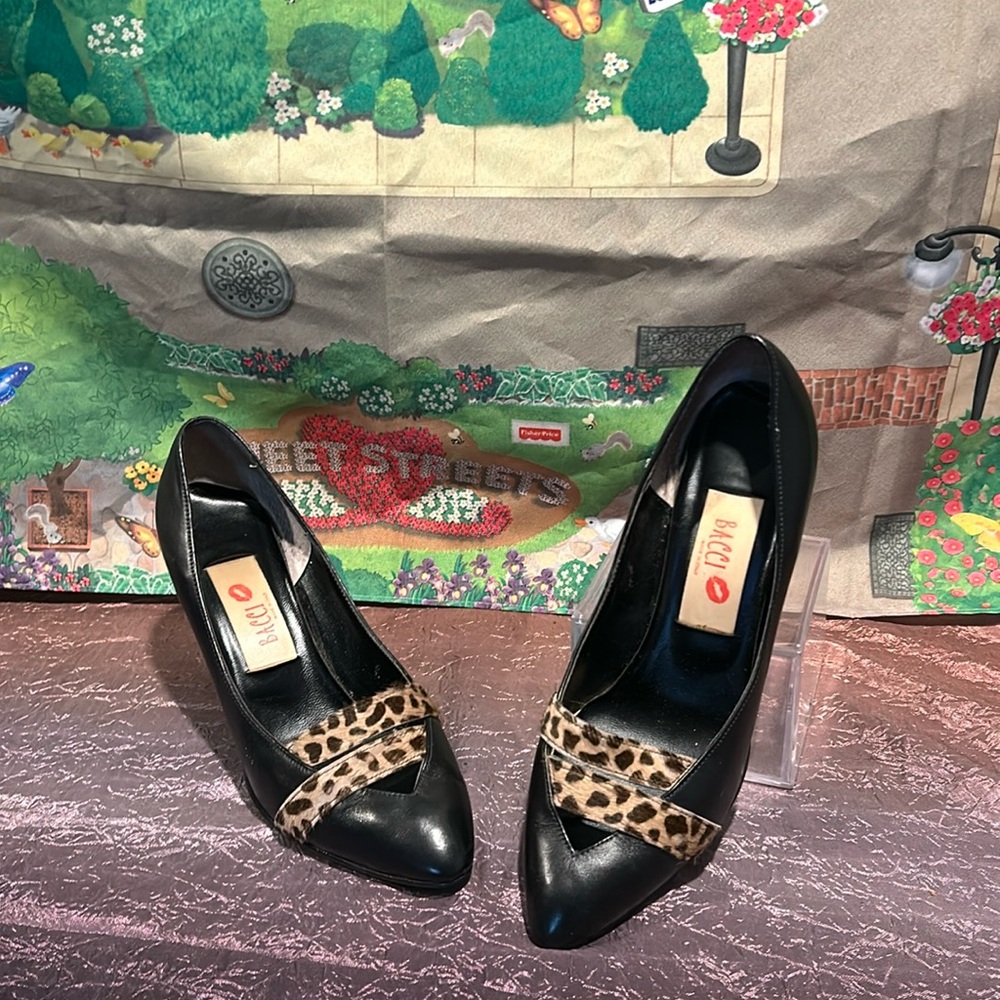 BACCI VINTAGE POBY HAIR ABF LEATHER MADE IN Italy heels